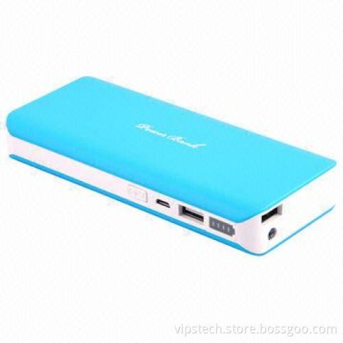 Dual-USB port power bank with LED torch, 10000mAh/11000mAh/13000mAh/14000mAh are available